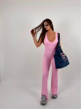 Tuta in lycra modellante, con schiena scoperta